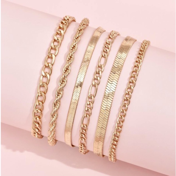 Jewelry - 6pcs Simple Chain Bracelet